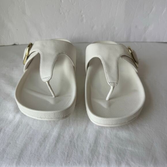 NIB Anne Klien Flex Dainty Flip Flop Thong 11 White Gold Adjustable‎ Buckle - Picture 5 of 8
